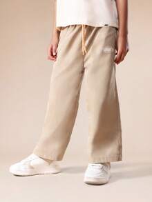 SUMWON Boys Oversized Summer T-Shirt And Wide Leg Pants Coordinate Set With Mixed Graphic Patches And Text Print Casual Vacation - Multicolor - View 4