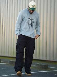 Heavens Edit Men's Casual Fashion Cargo Pants With Multiple Pockets, Workwear Trousers For Spring And Autumn - Black - View 6