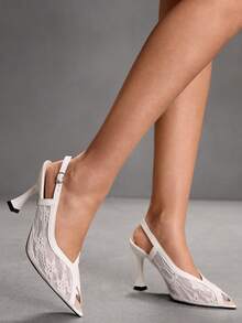 CUCCOO SZL Women Heeled Sandals Valentine's Day - White - View 7