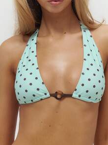 Musera Resort 撞色波点滚边比基尼上衣和下装套装泳装夏季游泳海滩度假日常性感可爱旅行 Bambola - 彩色 - 查看 6