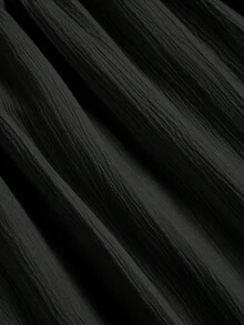 SOLERSUN 大码女装纯色宽松休闲立领前开衩水滴扣高端设计长袖腰带修身A字长裙，优雅舒适休闲时尚通勤气质连衣裙，新款，日常穿着，新年、秋季、冬季、约会、圣诞节，女装 - 黑色 - 查看 8