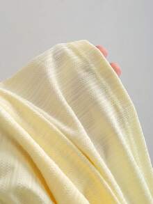 Sweetra Đầm ngắn mùa hè mới, chất liệu jacquard, thanh lịch, thích hợp mặc đi làm, đi nghỉ mát, đi chơi hàng ngày, xếp tầng, không dây vai, eo thon, màu vàng. - Màu vàng - Xem 6