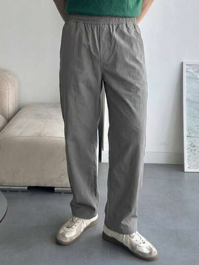 DAZY Men's Solid Color Slim Fit Outdoor Casual Pants, Elastic Fabric, Spring