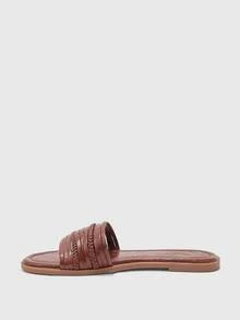 CUCCOO BIZCHIC Women's Silver Mesh Simple Flat Toe Elegant Casual Comfortable Slip-On Flats, Suitable For Workplace, Commute, Dates, Formal Events Summer Shoes - Rust Brown - View 9