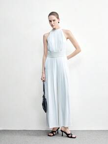 CUCCOO BIZCHIC 黑色交叉绑带方头坡跟凉拖鞋，简约优雅百搭通勤鞋 - 黑色 - 查看 6