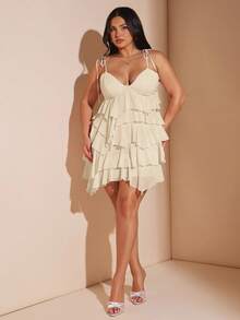 SHEIN BAE Plus Size Dresses - Apricot - View 1