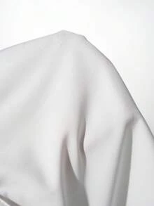 SaltGleam SaltGleam Áo sơ mi nữ không tay dáng ôm, màu trơn, cài một hàng cúc, kiểu dáng thường ngày. - trắng - Xem 6