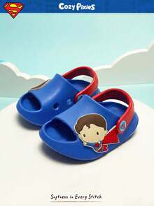 SUPERMAN X Cozy Pixies 1 双时尚百搭 DC 超级英雄可爱露趾防滑透气镂空拖鞋，男婴鞋，适合室内外穿着 - 藍色 - 查看 5