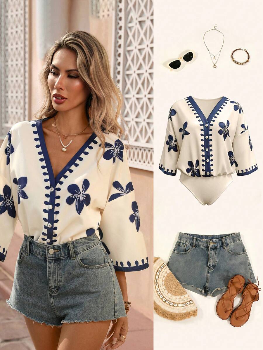 Selianne Women Bodysuits - Apricot - View 1