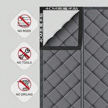 1 件磁性隔热门帘 - 厚牛津布面料，加厚防雨衬里，加高 2 英寸，尺寸 36 英寸 x 80 英寸，适用于推拉玻璃门，隔热隔音，灰色，冬季门帘，推拉玻璃门隔热，表面纹理，结构设计，家居隔热，缝线紧密，家居隔热解决方案 - 彩色 - 查看 6