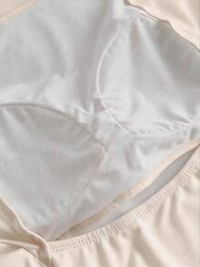 女士露背性感短款紧身T恤，适合夏季穿着 - 卡其色 - 查看 6