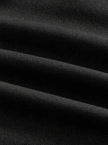 SWAVVY 抽绳腰带休闲拼接斜插口袋针织短裤 - 黑色 - 查看 5