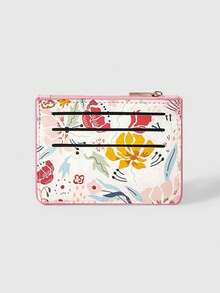 ROMWE Kawaii 浅粉色，各种花朵图案，可爱小巧的卡包 - 淺粉色 - 查看 3