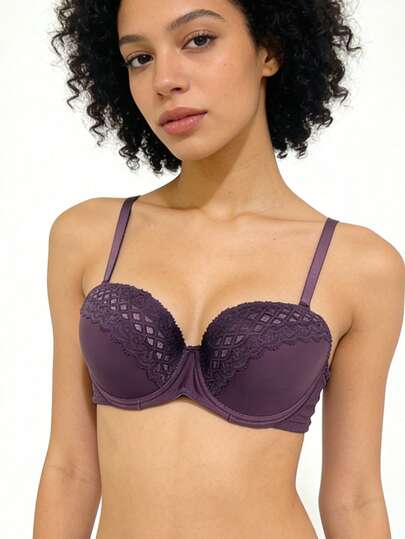 Set de 3 brasieres para mujer con encaje y diseño en color sólido, tirantes ajustables, tela ligera y transpirable, cómodos para el uso diario, ideal para tallas pequeñas