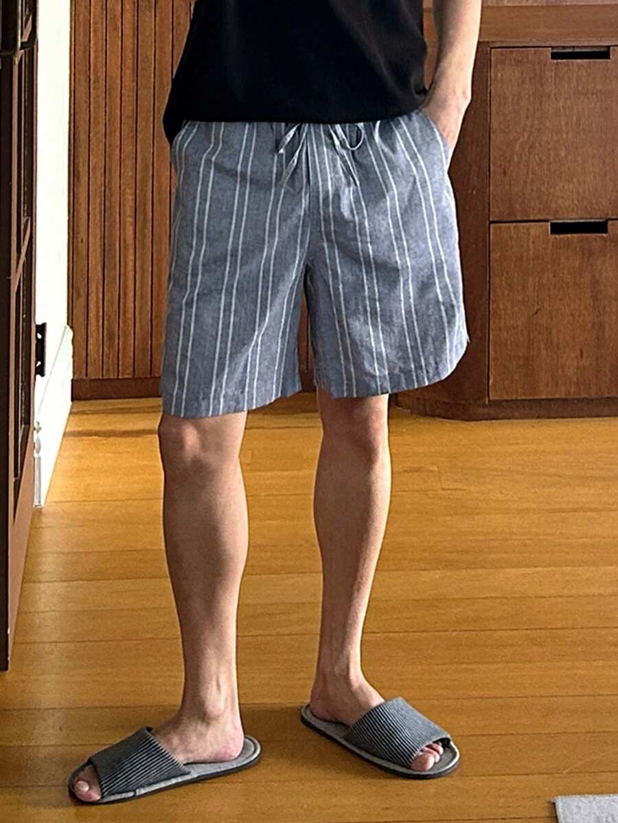 DAZY 男士纹理面料弹力腰短裤，夏季家居服 - 彩色 - 查看 1