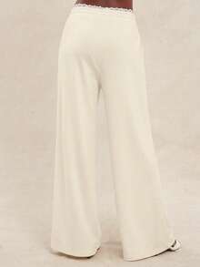 NYA SZN Pants Wide Leg Gray Trousers Matching Set Summer Lounge Pants - Apricot - View 2