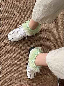 Joivida Multi - Color Ruffled Dopamine Boat Socks For Women Low - Cut Invisible Socks Cute Lace Bow Design Breathable Non - Slip No - Show Ankle Socks For Spring Summer - Multicolor - View 9