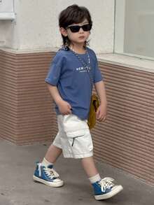 Dazy Kids Young Boys' Casual Printed Round Neck Short Sleeve T-Shirt - Blue - View 2