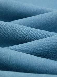 GlowEve Women's Casual Zip-Up Ruffled Denim Jumpsuit, Summer - Blue - View 7