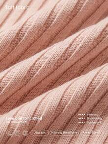 Menodora SHEIN Sport 女士休闲纯色圆领毛衣 - 粉色 - 查看 5