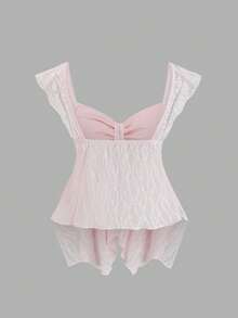 Sweetra Áo không tay cổ vuông, xoắn phía trước, xếp ly ở gấu áo, thắt eo dành cho nữ, kiểu dáng tôn dáng, thích hợp cho mùa xuân, mùa hè, kỳ nghỉ lãng mạn, hẹn hò, mặc thường ngày. - Hồng - Xem 2