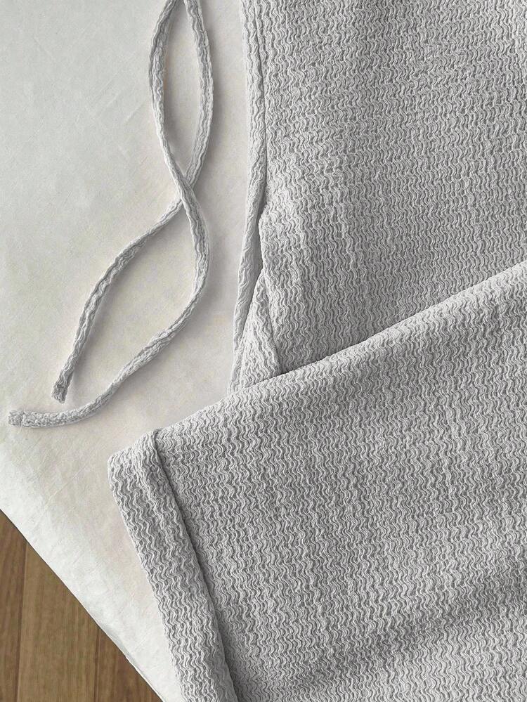 Elamini 2026 New Women's Retro Textured Casual Low-Waist Loose Fit Straight Leg Pants, Flattering & Versatile Grey-Blue Color, Suitable For Daily Wear Grey Two Piece Set Comfortable Two Piece Set - Grey - View 5