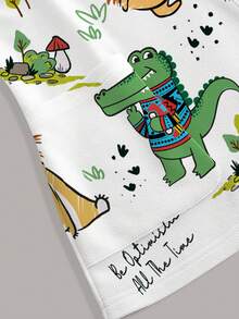 Poshira Casual Cartoon Animal Print Scrub Uniform Top - Multicolor - View 4