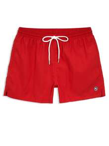 Horizaway Pantalones cortos de playa con cordón y bolsillo, transpirables para hombre - Rojo - Ver 4