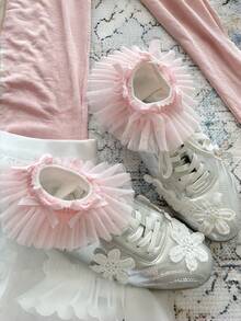 Joivida Multi - Color Ruffled Dopamine Boat Socks For Women Low - Cut Invisible Socks Cute Lace Bow Design Breathable Non - Slip No - Show Ankle Socks For Spring Summer - Multicolor - View 5