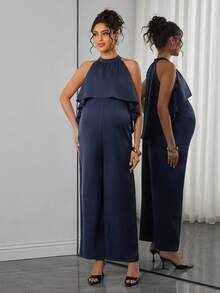 SHEIN Maternity Jumpsuits - Navy Blue - View 5