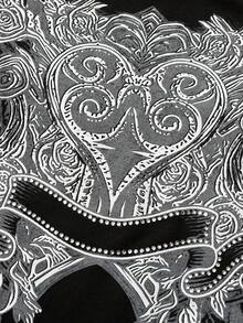 Sunspun Áo thun nữ cỡ lớn phong cách Punk, thời trang đường phố, in hình cánh chim, kiểu dáng tối giản, thoải mái. - màu đen - Xem 4