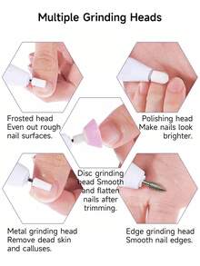 Teckwe 美甲护理套装，专业美甲打磨机配UV LED美甲灯，修甲修脚套装，电动打磨机，适用于亚克力凝胶浸粉指甲油 - 彩色 - 查看 2