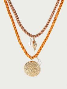 Glisma 1pc Summer Ocean Style Personalized Hand-Woven Colorful Rope Alloy Ocean Animal Pendant Necklace For Women - Ocean Style Necklace - View 6