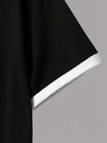 STYNVO 男士撞色边饰圆领短袖简约 T 恤，休闲日常穿着 - 彩色 - 查看 5