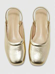 CUCCOO BIZCHIC 女士金属色休闲百搭平底鞋 - 金色 - 查看 2