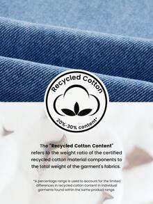 EMERY ROSE Plus Size Women Street Casual Comfortable Mid-Blue Non-Stretch Ruffle Hem Straight Leg Jeans - Medium Wash - View 10