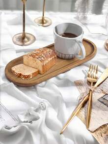 1/2 Piece Acorn-Shaped Wooden Tray, Oval Tray, Rectangular Tray, Wooden Tray, Beauty Display Tray, Perfume Tray, Bathroom Tray, Utensil Wooden Tray, Cake Tray, Kitchen Tray, Display Stand, Food Tray, Cupcake Tray, For Decoration, Halloween, Easter, Valentine's Day, Christmas, Table Decoration, For, Cake, Bread, Perfume, Jewelry, Bathroom Products - Multicolor - View 9