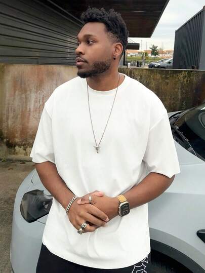 Heavens Edit 男士修身常规款轻薄透气夏季纯色纹理休闲圆领短袖T恤