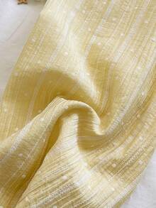 Soleia Women's Striped Front Tie V-Neck Flare Sleeve Ruffle Hem Blouse - Light Yellow - View 8