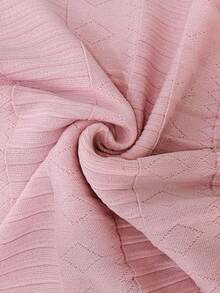 GlowEve 法式浪漫方领钻石装饰收腰A字粉色针织连衣裙，女士春夏款 - 粉色 - 查看 7