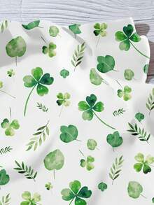 Mellowie Áo kiểu nữ cỡ lớn, phong cách tối giản, in hình cỏ ba lá ngày lễ Thánh Patrick, cổ chữ V, tay ngắn, viền bèo nhún, thích hợp cho mùa thu, mùa hè và kỳ nghỉ. - màu xanh lá - Xem 4