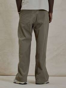 Musero Loose Fit Button Fastening Lightweight Pants Construction Panelling Detailing Trouser Bottoms Spring Summer Essentials - Khaki - View 4