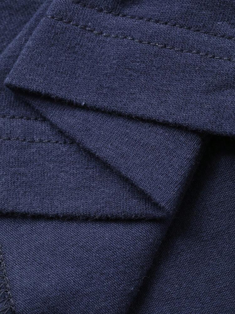 Tween Boy Contrast Trim Round Neck Casual Loose T-Shirt