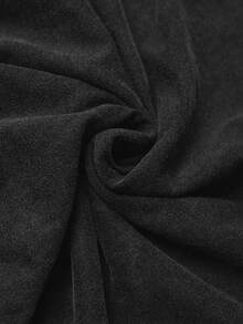 Manfinity EMRG 男士休闲字母图案圆领长袖T恤，秋季款 - 黑色 - 查看 5