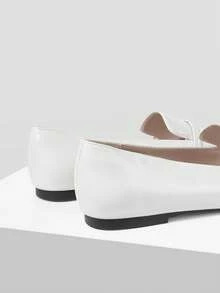 Mnmlis Women's Fashionable & Elegant Commuter Crystal Decorated Flat Shoes Valentine's Day - Apricot - View 6