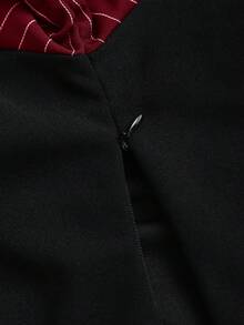 Sweetra 哥特风不对称荷叶边长袖露肩性感修身派对上衣，秋季女款 - 紅色 - 查看 4