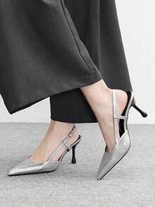 CUCCOO BIZCHIC Women's Elegant Snake Skin Pattern Pumps, Suitable For Commuting For Christmas Spring Shoes - Silver - View 2