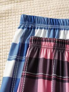 2 piezas/Set Pantalones de estar por casa a cuadros para hombre - Multicolor - Ver 5