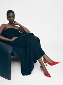 Mnmlis حذاء كعب نسائية - الأحمر - مشاهدة 2