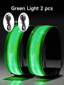 Teckwe 夜跑步行用LED发光臂带，反光跑步臂带，可充电慢跑灯，高可见度夜跑装备，运动腕带，派对用品 - 發光運動臂帶 - 查看 8